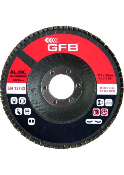 2329 Alüminyum Flap Disk 115 mm 100 Kum Zımpara 10 Adet