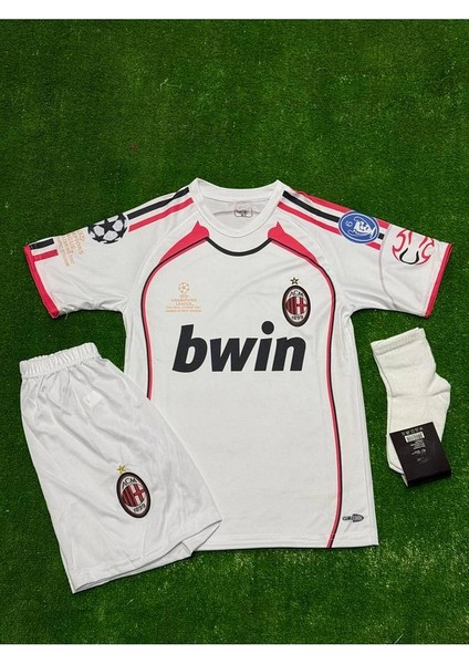 2006/07 A.c Milan # Isimsiz Çocuk Futbol Forması 4lü Set (Beyaz)