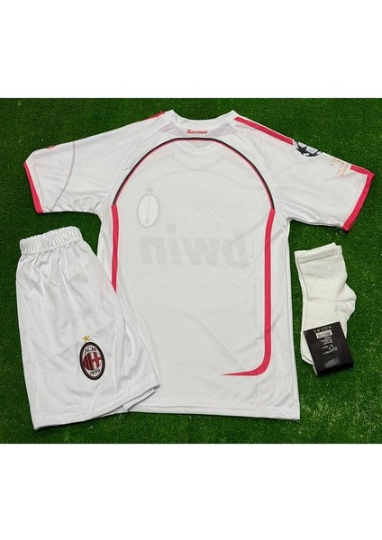 2006/07 A.c Milan # Isimsiz Çocuk Futbol Forması 4lü Set (Beyaz)