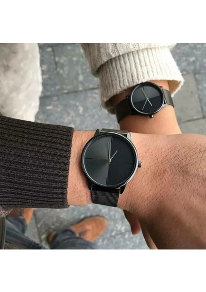 Özel Kutusunda Çift Kol Saati Hasır Kordon Analog Sevgili Saatleri
