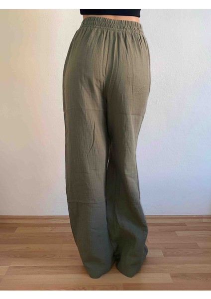 Beli Lastikli Müslin Palazzo Kadın Pantolon modelleri