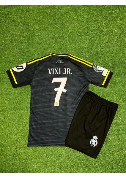 Real Madrid 2025/26 Sezonu Vini Jr Deplasman Çocuk Forması (Gri)