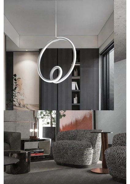Orcen Tekli Beyaz Modern Beyaz Ledli Avize