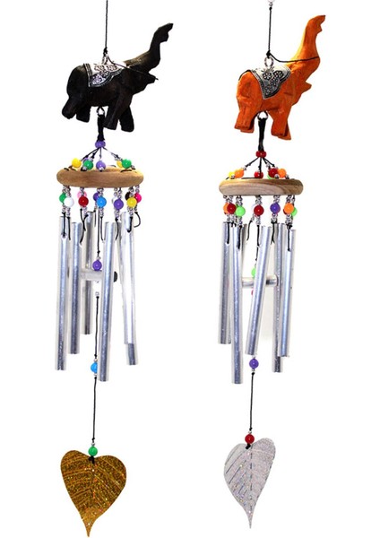 Üstü Ahşap Altı Metallı Filli Rüzgar Çanı 1/3