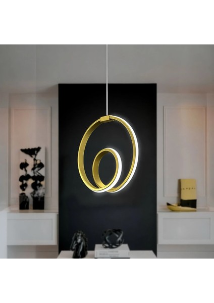 Orcen Eskitme Modern Ultra Beyaz Ledli Sarkık Ledli Avize