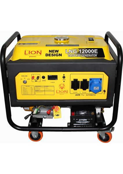 Lıon Power Lng 12000E Benzinli Jeneratör 12 Kva Marşlı Monofaze %100 Bakır Sargılı