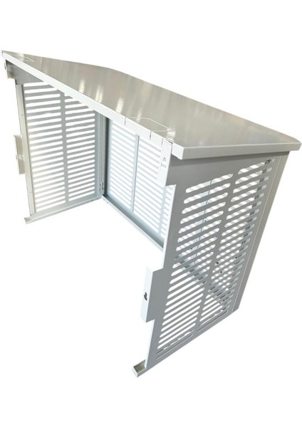 Klima Motoru Gizleme Kafesi 98X50X70 cm (H) Ral 9002 Krem Rengi Slotlu Small Model 15000-18000 BTU modelleri