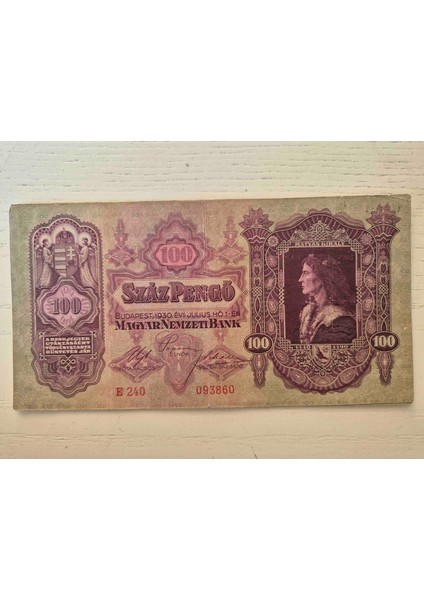 1930 Macar Szaz Pengo Budapeşte. Orijinal Dönemine Ait Temiz.