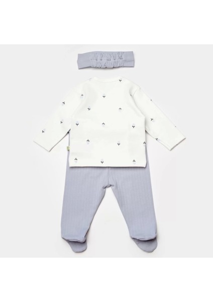 Love Floral 3 Parça Zıbın Seti Ekru Lila fiyatları