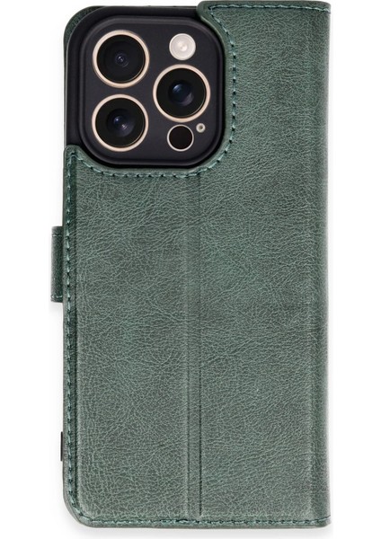 Apple iPhone 16 Pro Kılıf Trend S Plus Kapaklı Kılıf - Yeşil