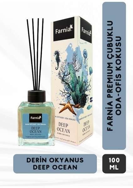 Premium Çubuklu Oda ve Ofis Kokusu 100 ml Derin Okyanus Deep Ocean