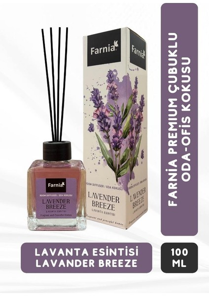 Premium Çubuklu Oda ve Ofis Kokusu 100 ml Lavanta Esintisi Lavander Breeze