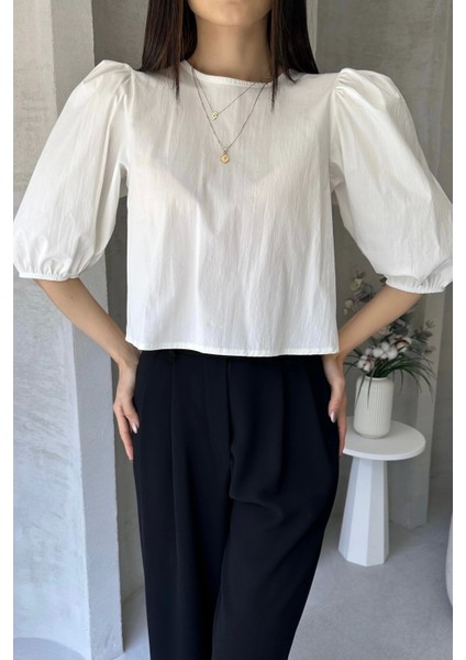 Karpuz Kol Sırtı Fiyonk Detaylı Poplin Bluz fiyatları