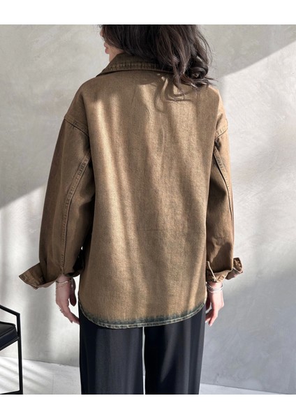 Çift Cepli Oversize Denim Gömlek Ceket fiyatları