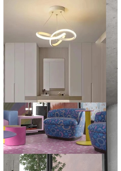 Aura Beyaz Ultra Power Beyaz Ledli Avize Sarkıt Tekli Avize