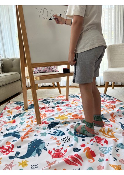145x150cm, SeaWorld, Sıvı Geçirmeyen Çok Amaçlı Aktivite Örtüsü; Yer, Masa ve Yatak Için, Makinede Yıkanabilir fırsatları
