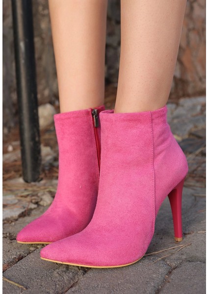 Blan Fuşya Süet Topuklu Bot fiyatları