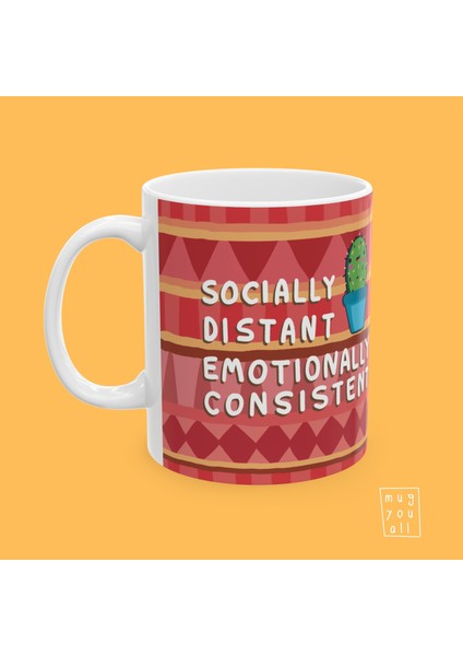 Introvert Mottolu Eğlence ve Mizah Temalı Porselen Hediyelik Kahve Kupası