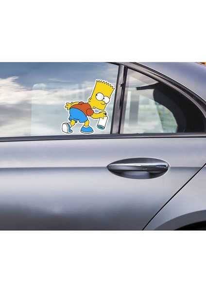 Bart Simpson Cam, Ayna, Araç, Araba, Oto, Motorsiklet, Kask, Laptop Sticker 7'li fırsatları