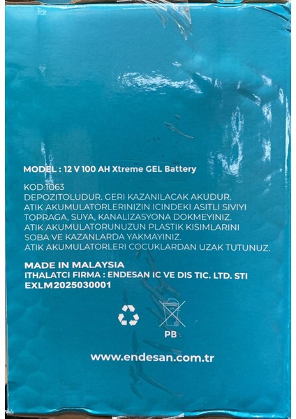 12 Volt 100 Amper Jel Akü 330*173*222 mm 30 kg fiyatları