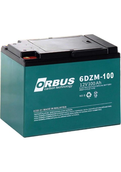 12 Volt 100 Amper Jel Elektrikli Bisiklet Aküsü - 224*150*178 mm