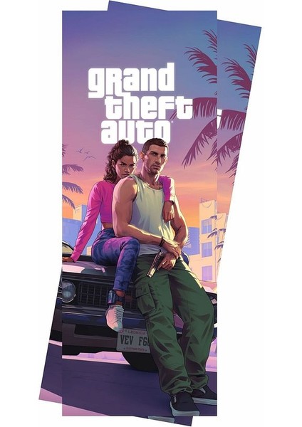 Gta Grand Theft Auto Baskılı Araç Kapı Direk Kaplama Folyo Sticker 2'li (Sağ&sol) modelleri