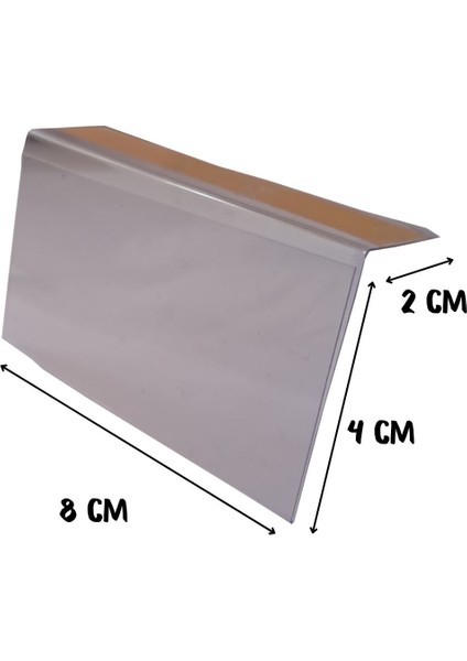 20 Adet Pvc Etiketlik Raf Önü Yapışkanlı 8x4 cm Vitrin Etiketliği, Raf Önü Etiketlik Isimlik