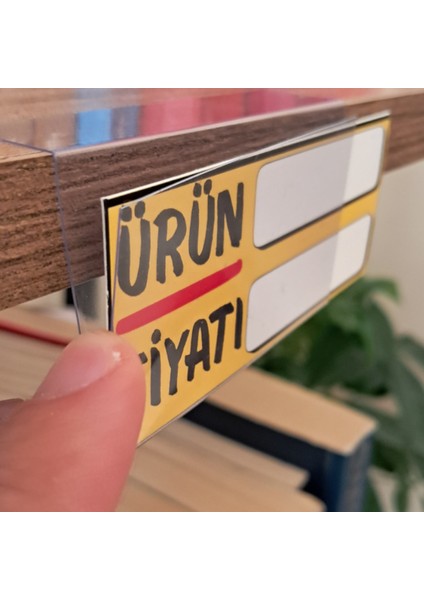 20 Adet Pvc Etiketlik Raf Önü Yapışkanlı 8x4 cm Vitrin Etiketliği, Raf Önü Etiketlik Isimlik