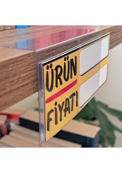 20 Adet Pvc Etiketlik Raf Önü Yapışkanlı 8x4 cm Vitrin Etiketliği, Raf Önü Etiketlik Isimlik