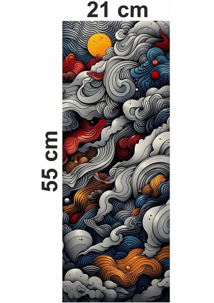 Renkli Bulutlar Baskılı Araç Kapı Direk Kaplama Folyo Sticker 2'li (Sağ&sol) fırsatları