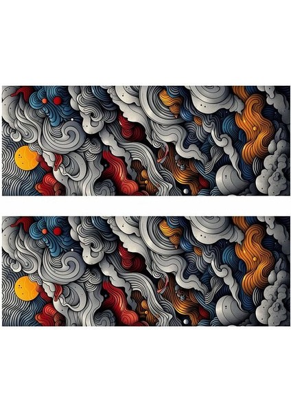 Renkli Bulutlar Baskılı Araç Kapı Direk Kaplama Folyo Sticker 2'li (Sağ&sol) indirimleri