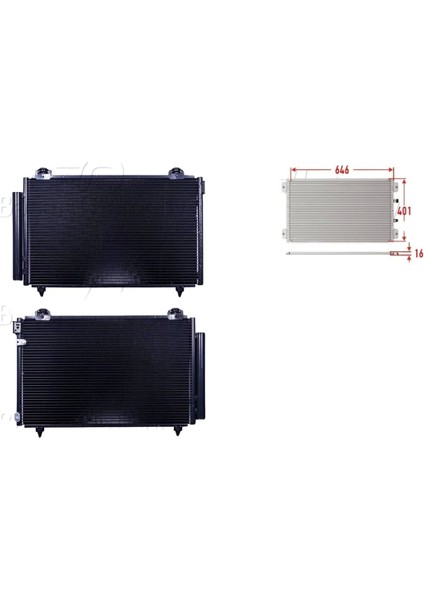 Klima Radyatörü 646X401X16 – 88450-05100 Wisco – Toyota Avensıs 1.6 03 ve Sonrası Uyumlu