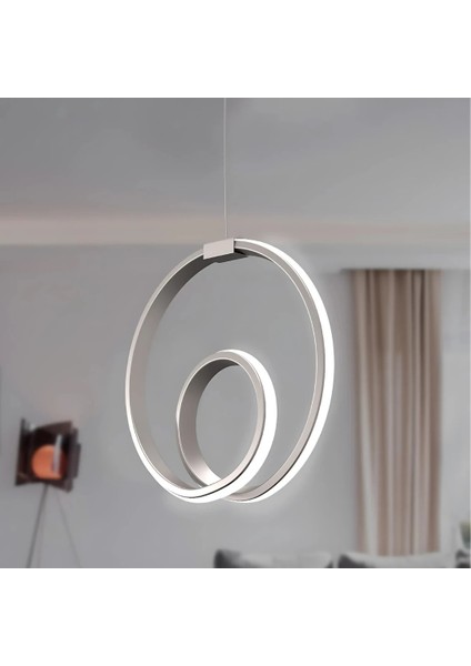 Orcen Gri Modern Ultra Power Beyaz Ledli Avize
