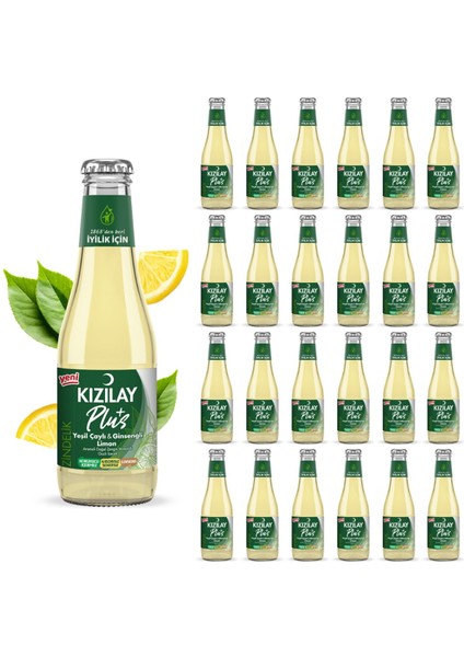Maden Suyu Doğal Yeşil Çaylı Ginsengli Limonlu 200 ml x 24 Adet