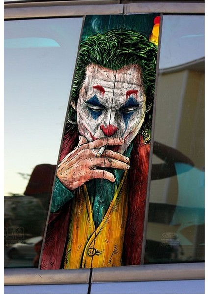 Joker Seri 1 Araç Kapı Direk Kaplama Folyo Sticker 2'li (Sağ&sol)