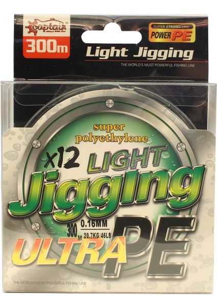 Light Jigging 12X Ultra Pe 12 Örgü Jig Ipi 300MT Multi Color 0.22 mm
