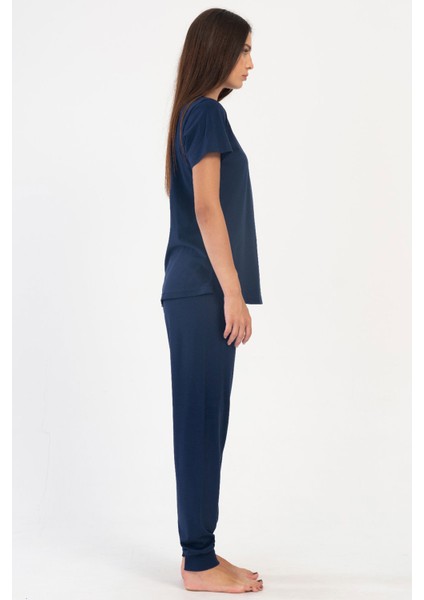 Pamuklu Kadın Kısa Kol Pijama Takım , 405189