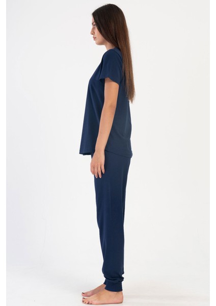 Pamuklu Kadın Kısa Kol Pijama Takım , 405189