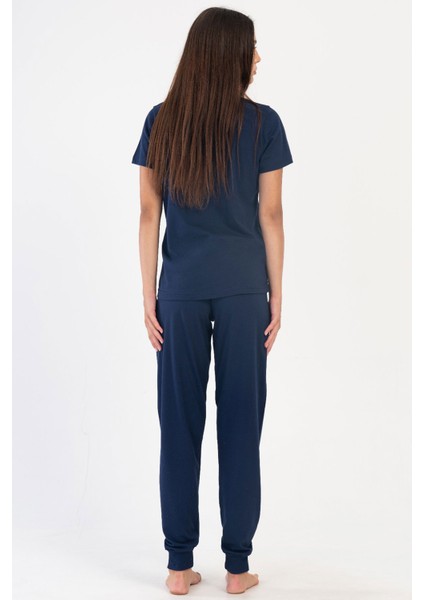 Pamuklu Kadın Kısa Kol Pijama Takım , 405189