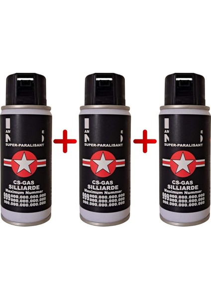 Biber Gazı Nato Cs-Gas Taşınabilir Savunma Spreyi 3 Adet 100 ml SKT11/2029 3'lü Paket