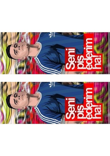 Cio Seni Pis Ederim Ha Baskılı Araç Kapı Direk Kaplama Folyo Sticker 2'li (Sağ&sol) indirimleri