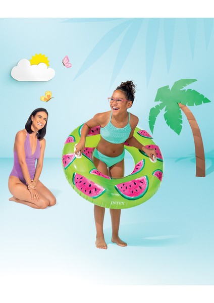 Tropikal Meyveler Şişme Deniz Simidi – 102 cm Tutma Saplı Yüzme Halkası (8+ Yaş) modelleri