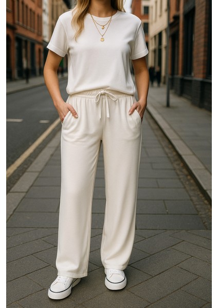 Kadın Modal Oys Kumaş Kısakol Eşofman Alt Üst Takım Bordo Beyaz fiyatları