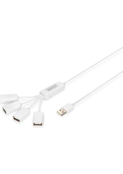 Digitus 4 Port USB 2.0 Hub, Kablo Formunda Çok Kollu, Plastik&lt;br&gt; digitus Slim Spider USB Hub