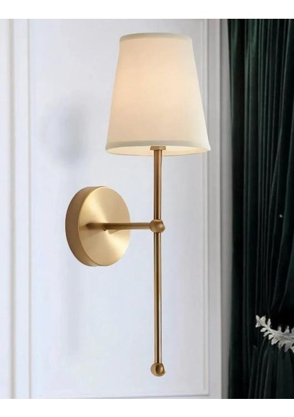 Modern Tasarım 1 Adet Duvar Ledli Pilli Aplik Tak Çalıştır Eskitme Gold Krem Abajur Gün Işığı Pilli