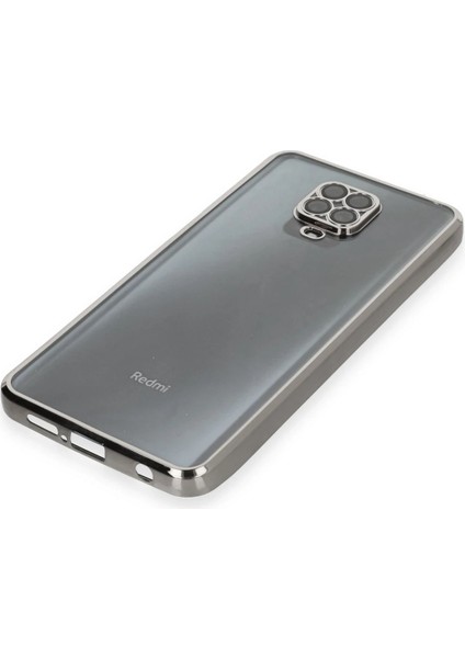 Xiaomi Redmi Note 9 Pro Kılıf Razer Lensli Silikon - Gümüş Dpmah