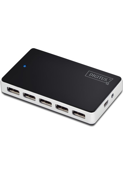Digitus 10 Port USB Hub, USB 2.0, Güç Adaptörlü, Plastik