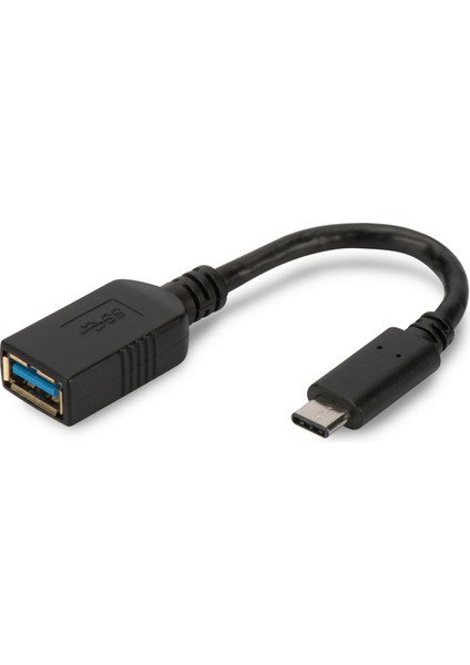 USB Tip C Adaptörü, On-The-Go (Otg), USB Tip C Erkek &lt;-&gt; USB Tip A Dişi, 0,15 Metre, Super Speed, USB 3.0, Siyah Renk