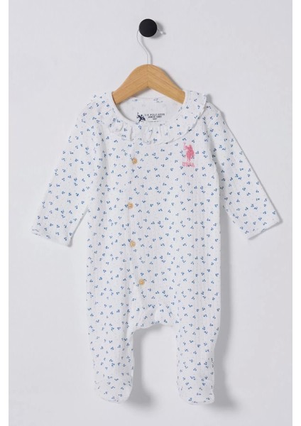 U.s Polo Bebek Tulum USB2435 Beyaz-Mavi