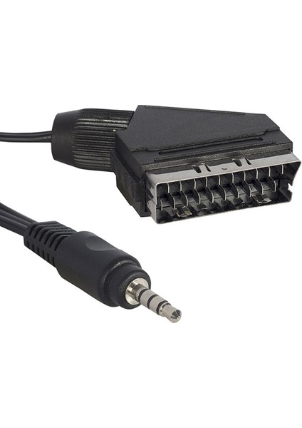 Uydu Alıcısı Av Kablo 3.5 mm St Erkek/scart Kablo 1.2 Metre Kısa Jack (Tivibular Için) (4604)